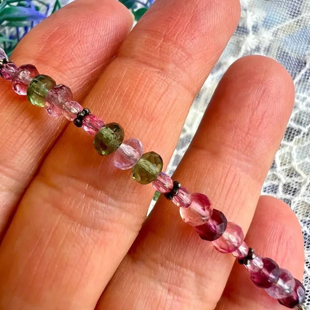Dainty Vintage Gemstone Bracelet 925